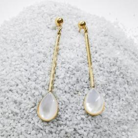 Boucles d'oreilles acier inoxydable dorées pendantes & goutte 