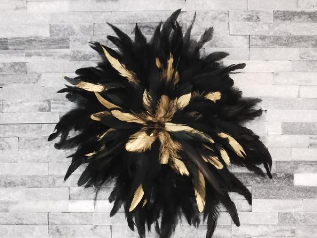 Décoration d'intérieur JujuHat plume Raven Gold Noir & Or